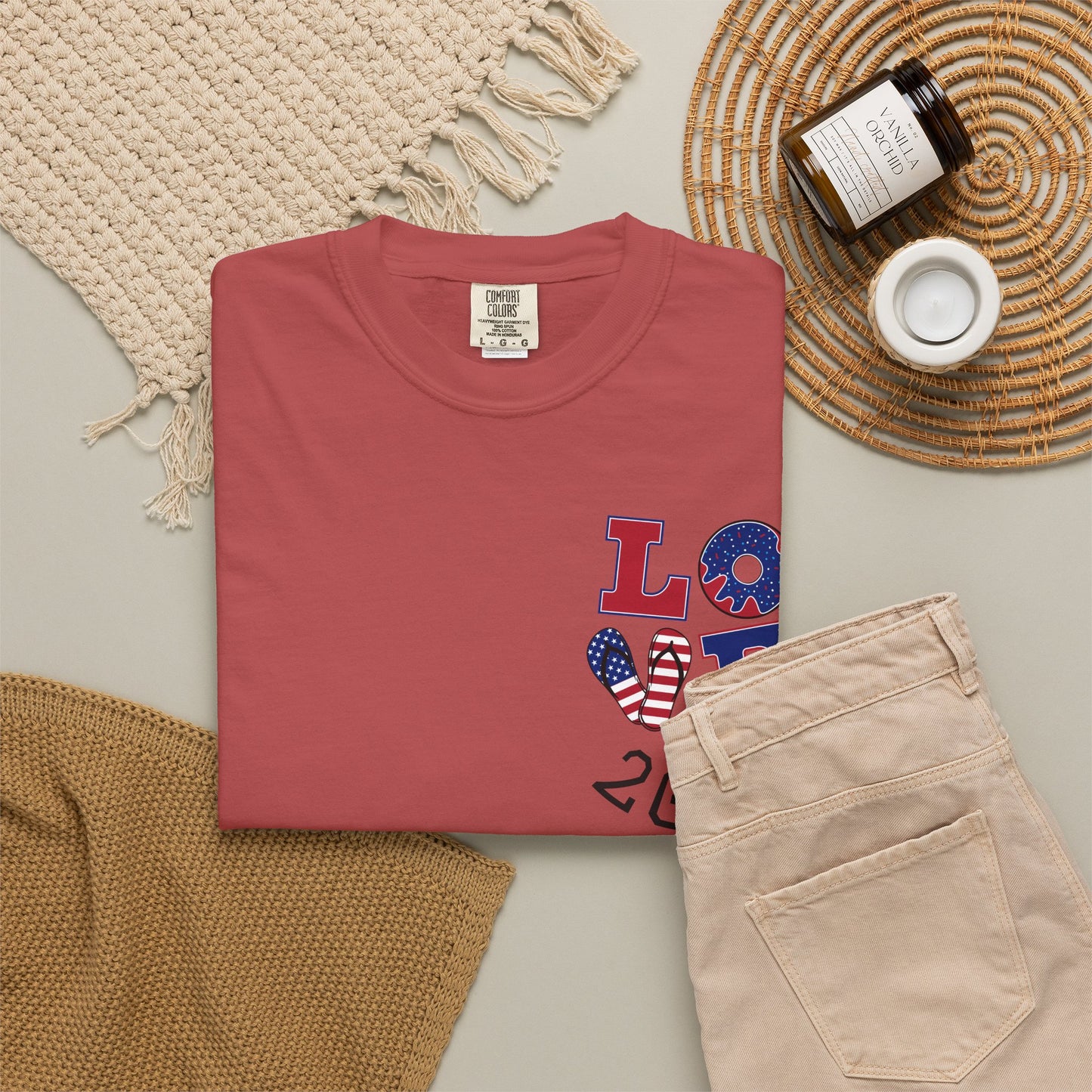 Love 2026 T-Shirt — Patriotic Heart LO?E Design