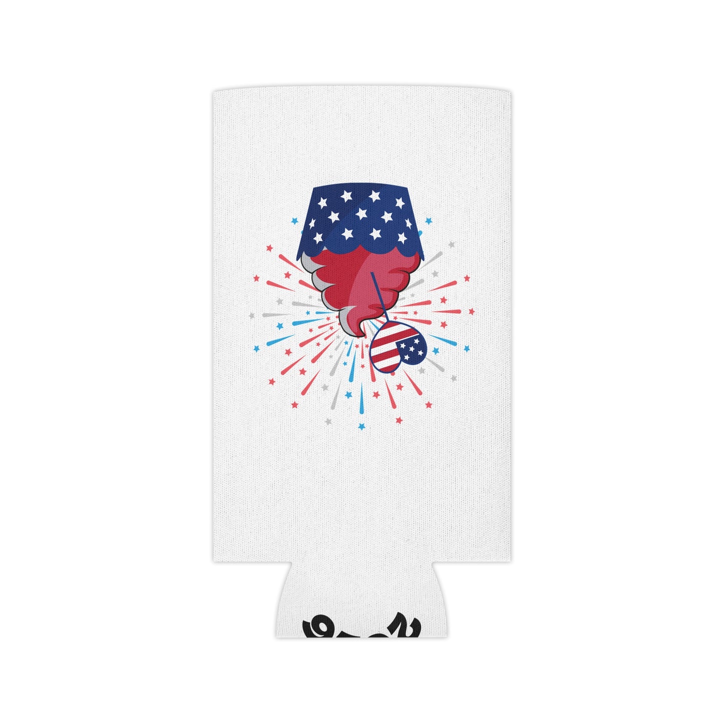 Can Cooler — Patriotic America Red White Blue Drink Koozie (July 4th, BBQ, Election)