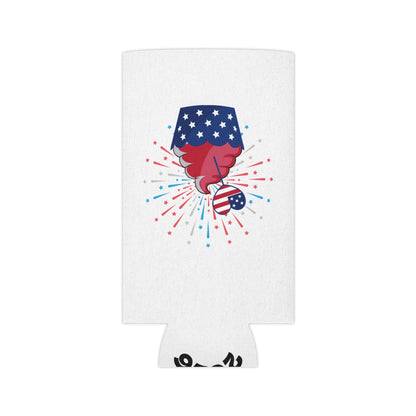 Can Cooler — Patriotic America Red White Blue Drink Koozie (July 4th, BBQ, Election)