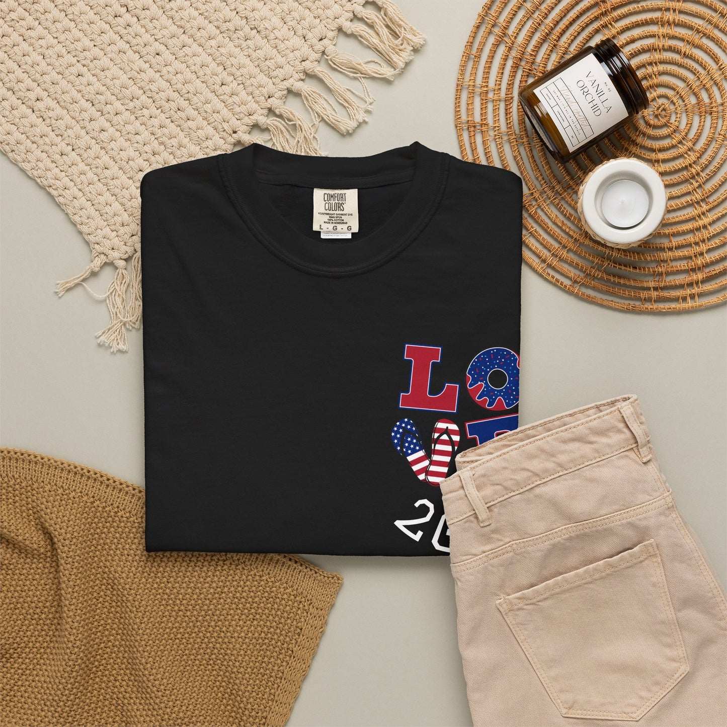 Love 2026 T-Shirt — Patriotic Heart LO?E Design
