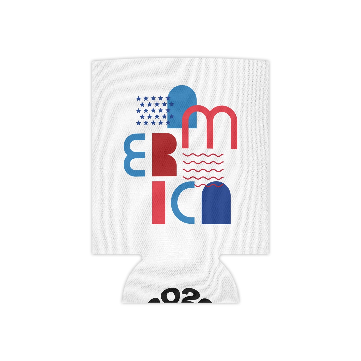 Can Cooler — Patriotic America Red White Blue Drink Koozie (July 4th, BBQ, Election)