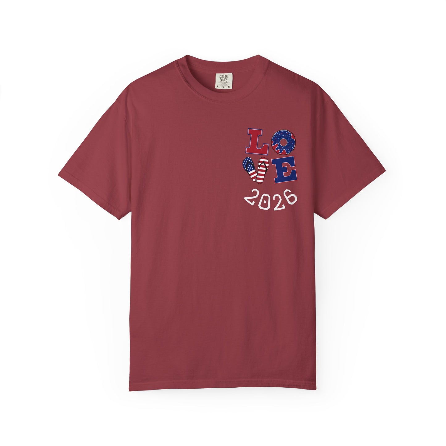Love 2026 T-Shirt — Patriotic Heart LO?E Design