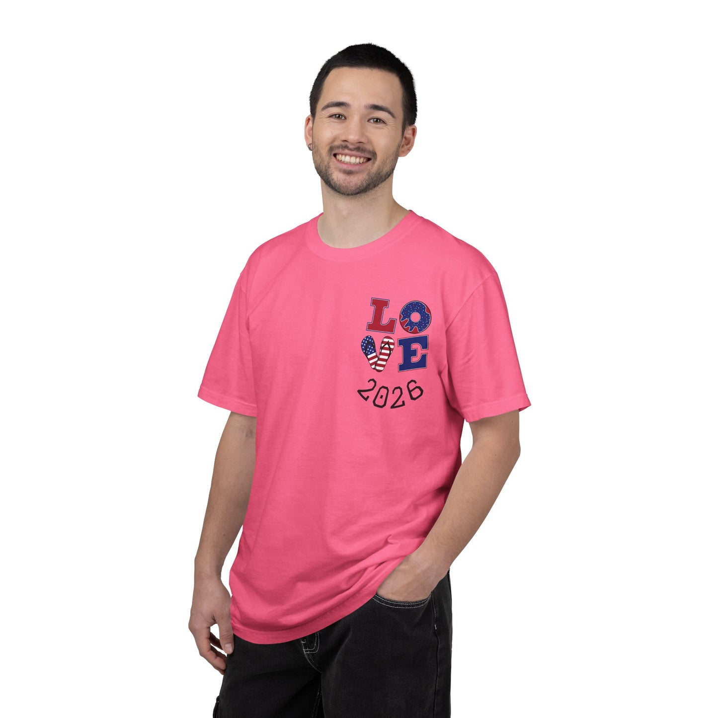 Love 2026 T-Shirt — Patriotic Heart LO?E Design