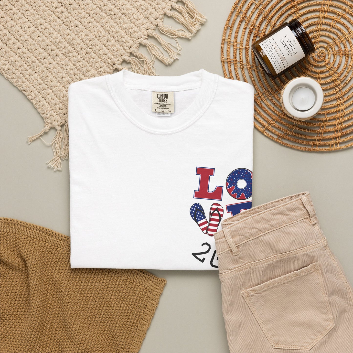 Love 2026 T-Shirt — Patriotic Heart LO?E Design
