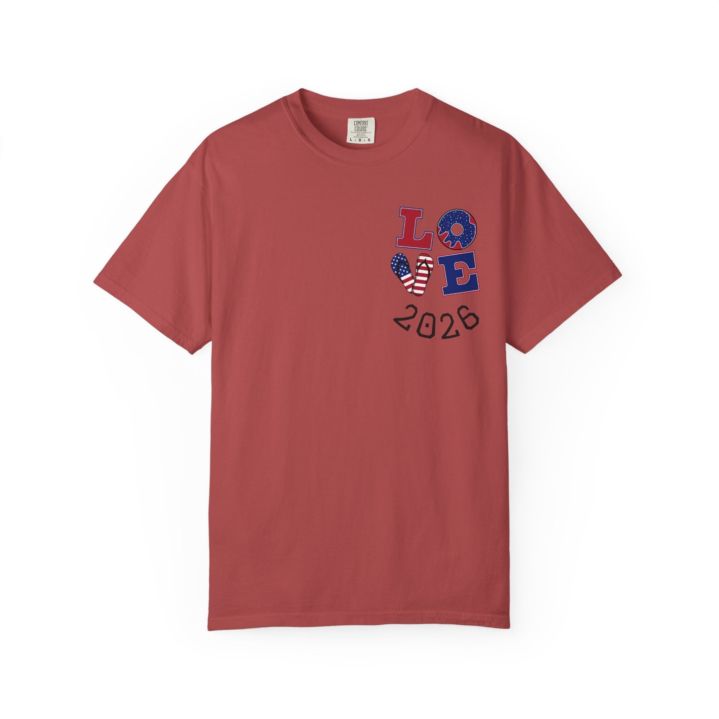 Love 2026 T-Shirt — Patriotic Heart LO?E Design
