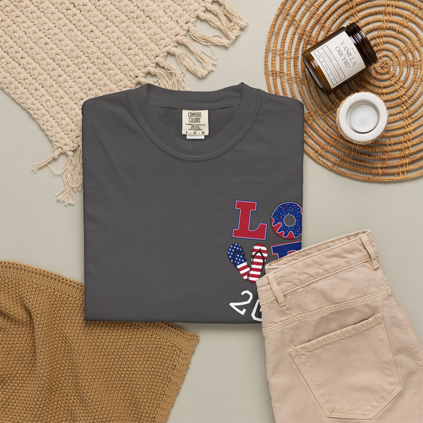 Love 2026 T-Shirt — Patriotic Heart LO?E Design