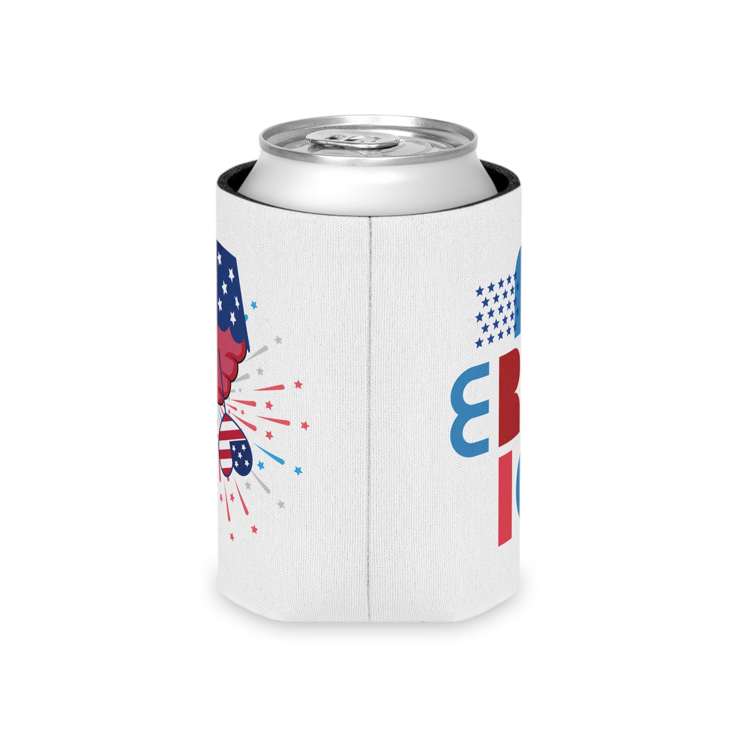 Can Cooler — Patriotic America Red White Blue Drink Koozie (July 4th, BBQ, Election)