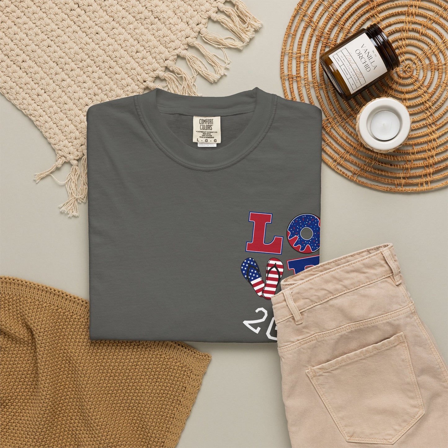 Love 2026 T-Shirt — Patriotic Heart LO?E Design