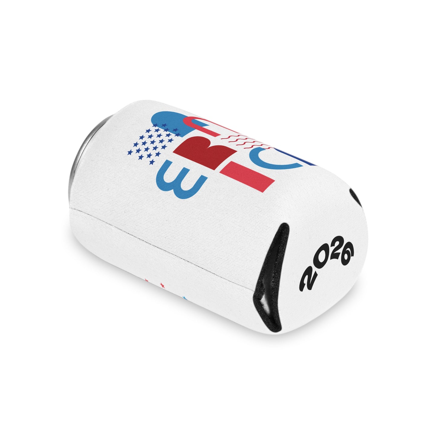 Can Cooler — Patriotic America Red White Blue Drink Koozie (July 4th, BBQ, Election)