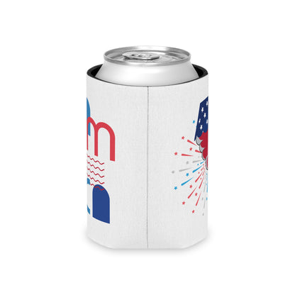 Can Cooler — Patriotic America Red White Blue Drink Koozie (July 4th, BBQ, Election)