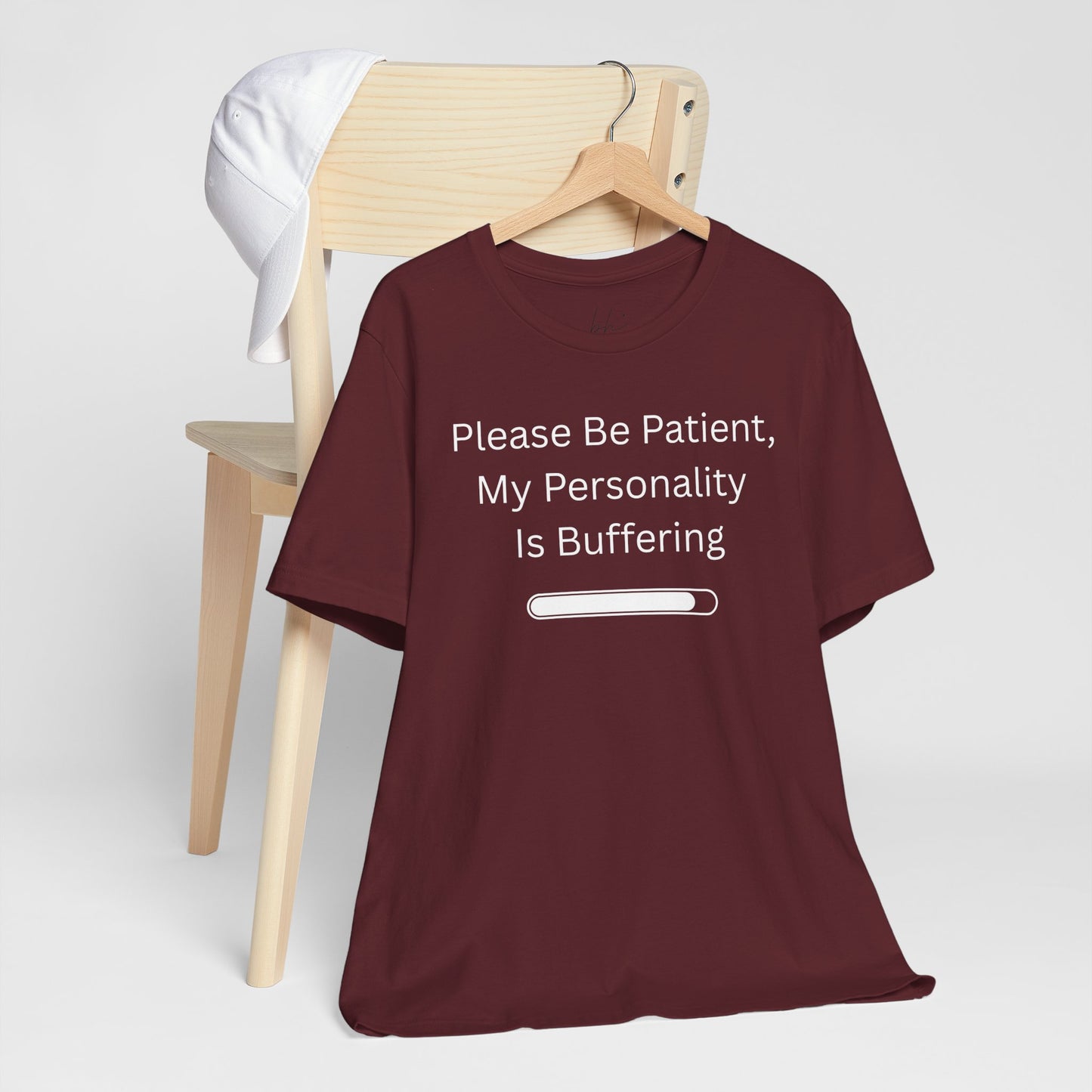 "Please Be Patient My Personality Is Buffering" Unisex Tee — Funny Graphic T‑Shirt