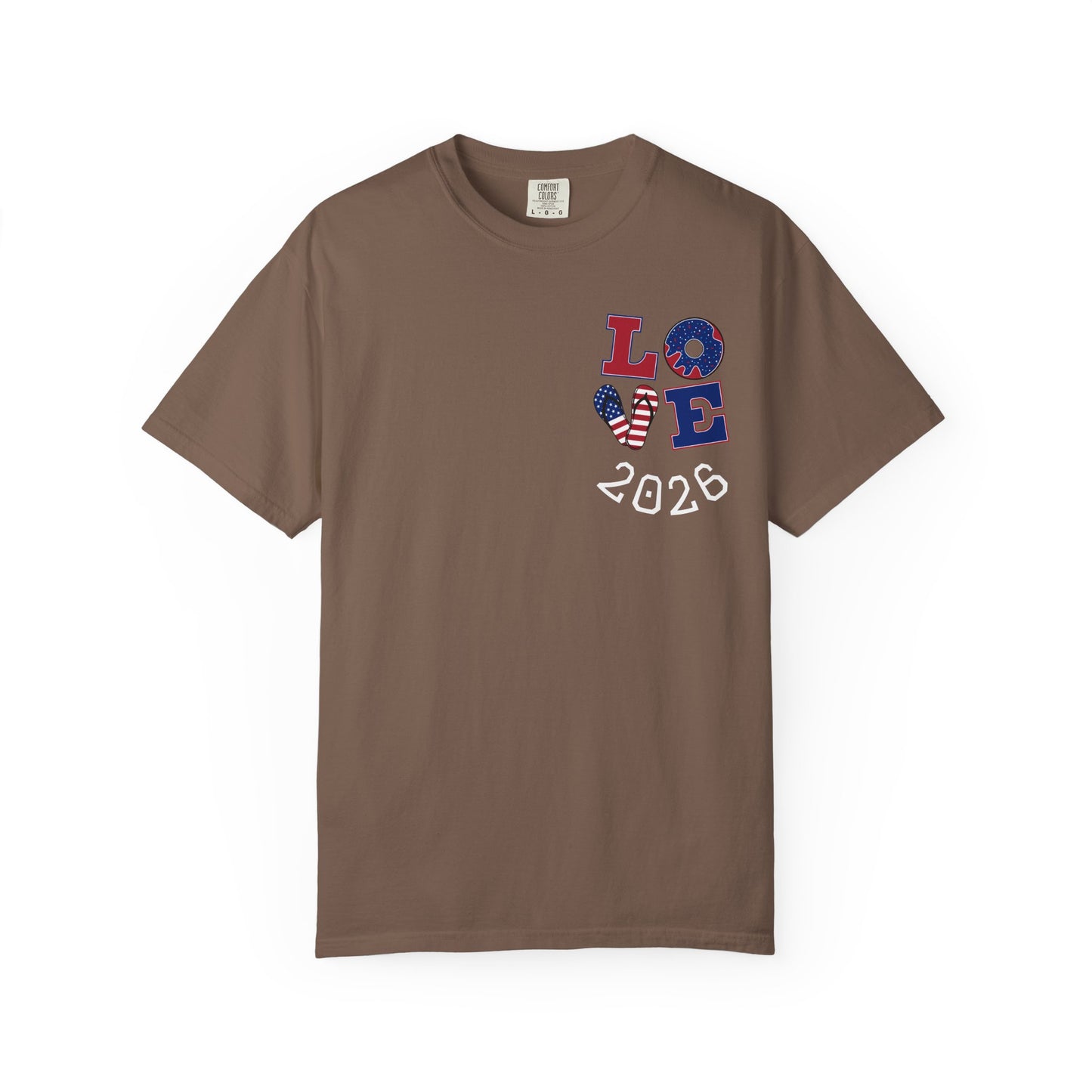 Love 2026 T-Shirt — Patriotic Heart LO?E Design