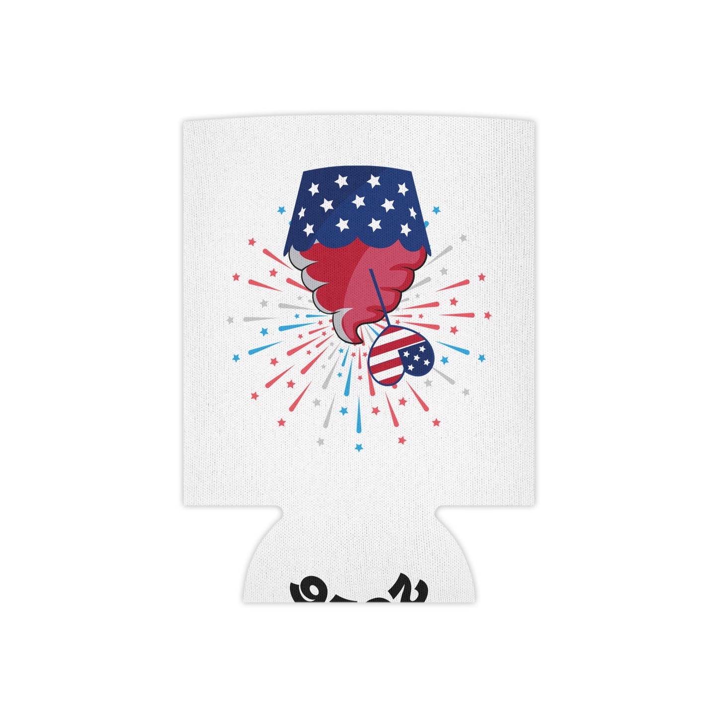Can Cooler — Patriotic America Red White Blue Drink Koozie (July 4th, BBQ, Election)