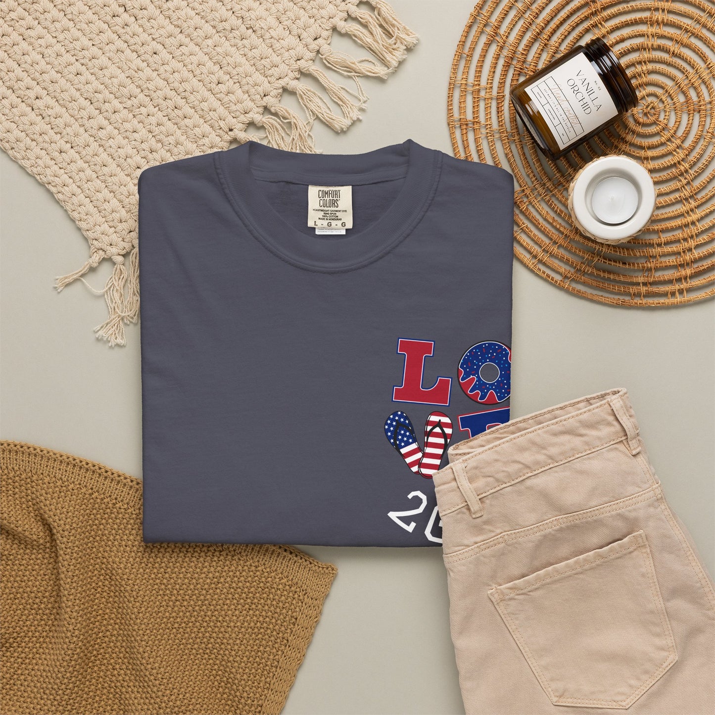 Love 2026 T-Shirt — Patriotic Heart LO?E Design