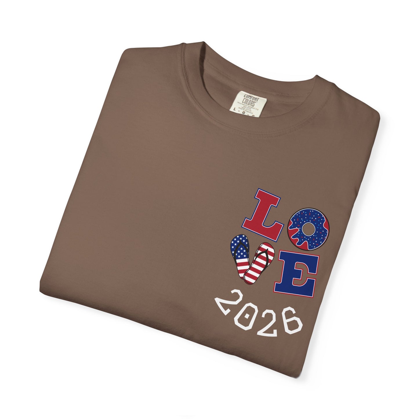 Love 2026 T-Shirt — Patriotic Heart LO?E Design