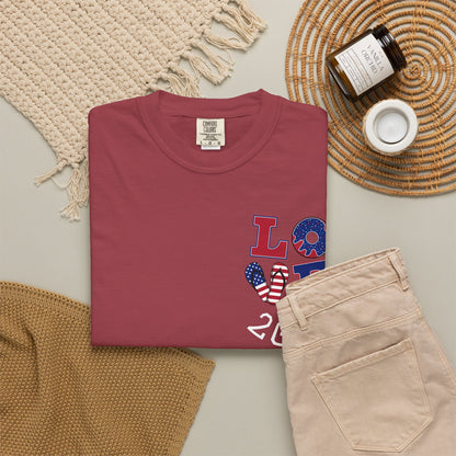 Love 2026 T-Shirt — Patriotic Heart LO?E Design
